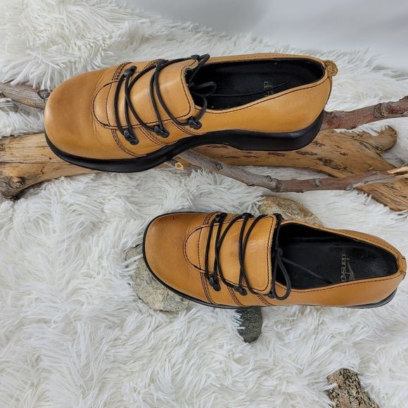 Dansko Janika mustard color chunky slip on Oxford Style shoes - Picture 16 of 16